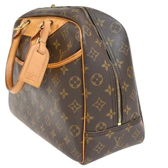 LOUIS VUITTON LV Logo Deauville Hand Bag Monogram Leather Brown M47270 81EE891 - Picture 2 of 16